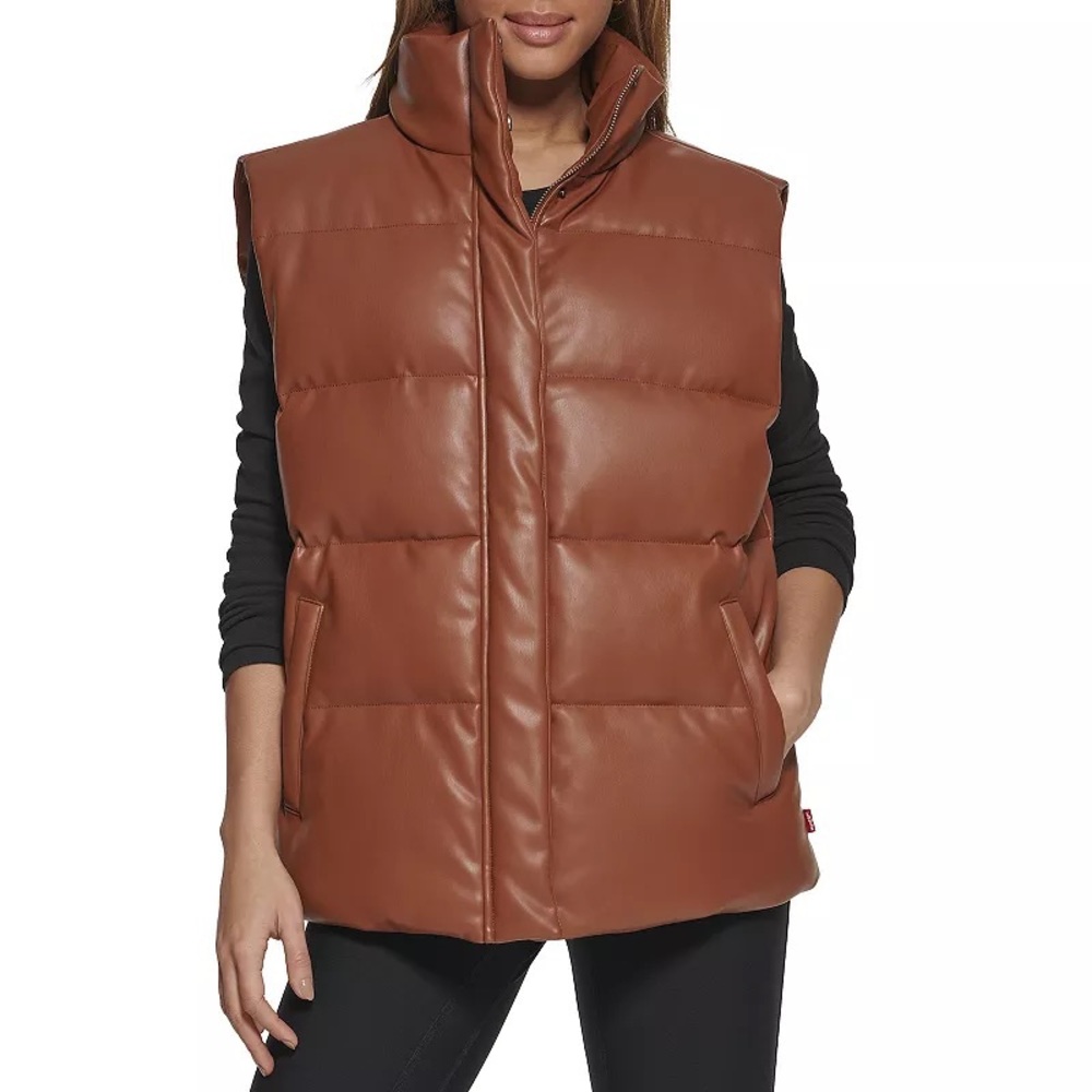 Levi’s faux leather puffer vest